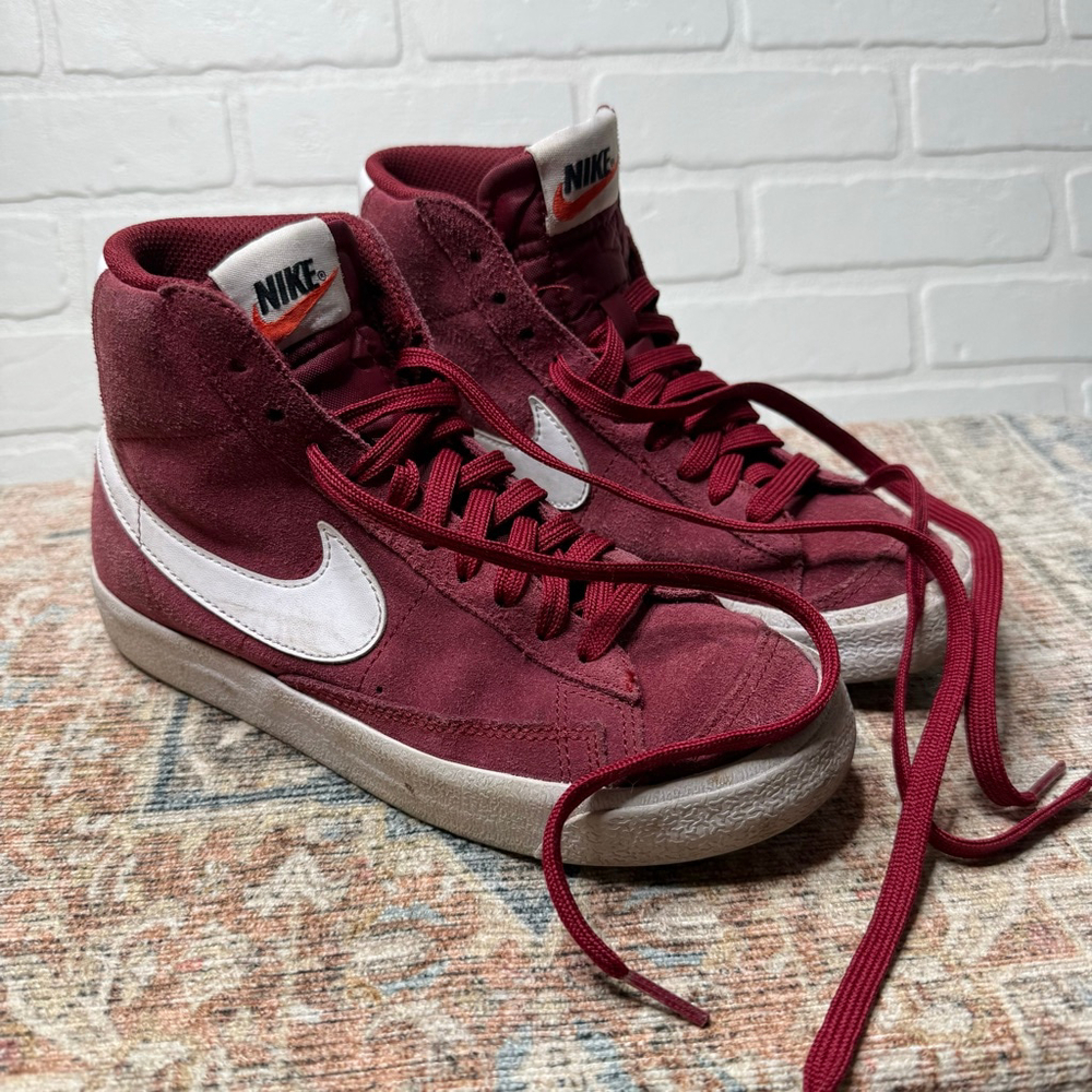 Nike Blazer Mid '77 Suede (GS) Big Kids' Shoes Team Red-White sz 4.5